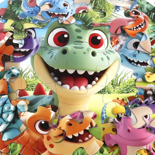 Miniatura 3 de Rompecabezas de piso Jumbo para niños de 4 a 6 años, rompecabezas de 48 piezas de dinosaurio de dibujos animados, rompecabezas grandes, juguetes