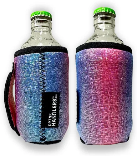 Miniatura 10 de Lit Handlers - Mango de lata de soda, fundas enfriadoras de latas de 12 onzas, material de neopreno para cerveza, refrescos y otras bebidas, Negro