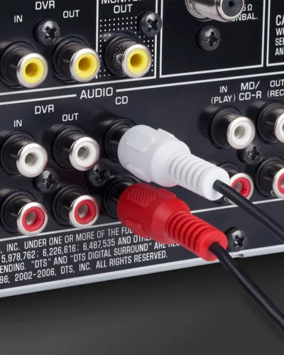 Miniatura 2 de Fosmon Cable de audio estéreo macho a macho de 2 RCA, conector RCA dual para sonido claro, 6 pies