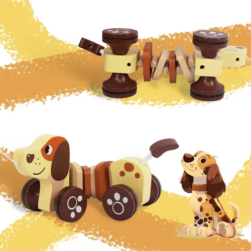 Miniatura 4 de Juguetes de Bebé Coche, Juguetes de Madera para Tirar para Niños Pequeños, Juguetes de Desarrollo para Niña o Niño de 1 Año, Regalo de Cumpleaños