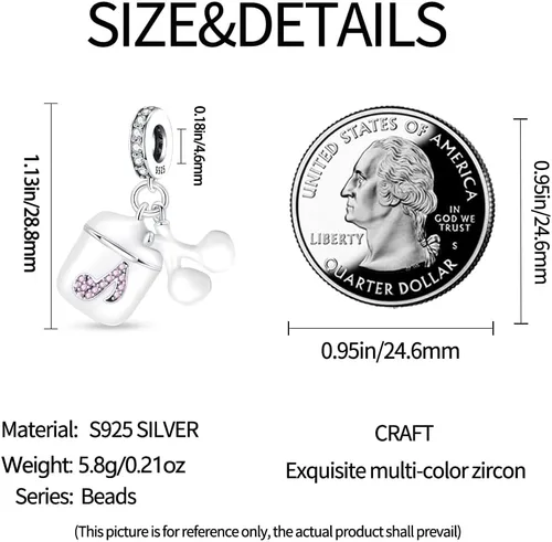 Miniatura 36 de Pandach Dijes colgantes de plata de ley 925 para pulseras y collares, dijes colgantes de Madonna con cuentas de girasol, joyería para mujer