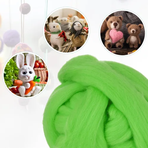 Miniatura 19 de uxcell Lana de fieltro con aguja, hilo de lana de fibra natural de 3.5 onzas para fieltro húmedo, manualidades, materiales de bricolaje