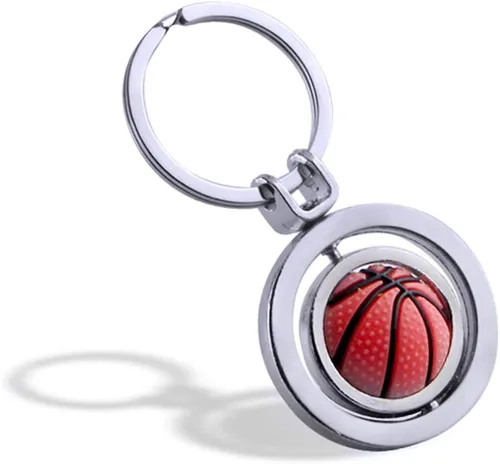 Lindo llavero giratorio de baloncesto llavero aleación llavero llavero regalos creativos accesorios, Varios colores