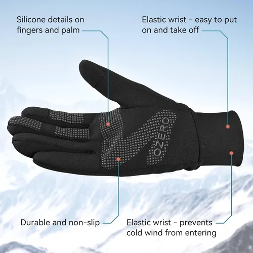 Miniatura 4 de OZERO - Guantes térmicos de invierno para hombres y mujeres, pantalla táctil, resistentes al agua, resistentes al viento, antideslizantes