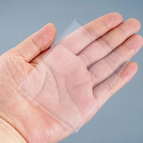 Miniatura 6 de Paquete de 30 fundas transparentes para tarjetero, impermeables, con apertura lateral, fundas protectoras de PVC suave para tarjetas de crédito