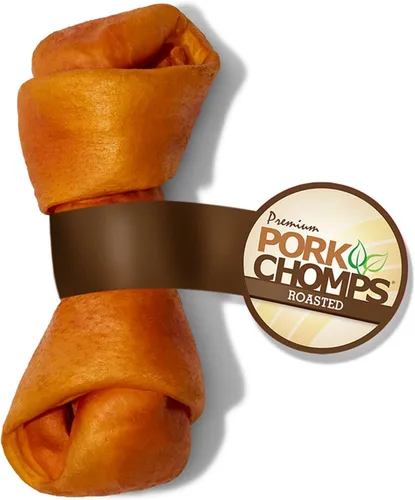 Miniatura 21 de Pork Chomps Masticable para perros de piel de cerdo al horno, nudo de 11 pulgadas, 1 unidad
