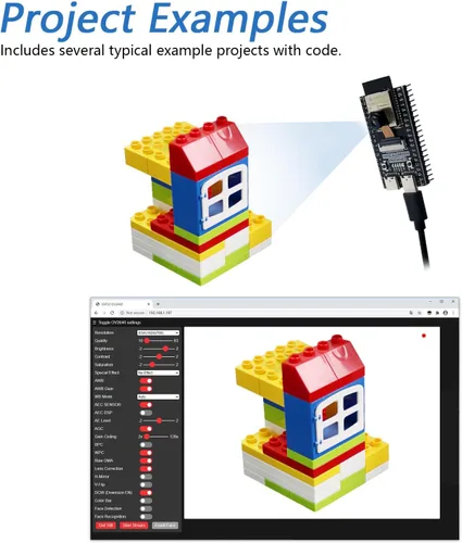 Miniatura 4 de Freenove Placa ESP32-S3 ESP32 S3 CAM (flash de 16 MB), microcontrolador de doble núcleo de 32 bits a 240 MHz, cámara a bordo inalámbrica, código
