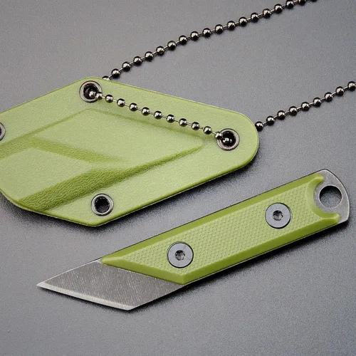 C1146 - Cuchillo de hoja fija, hoja 440C, mango G10, cuchillo herramienta EDC para exteriores, camping, senderismo, pesca con funda kydex (verde