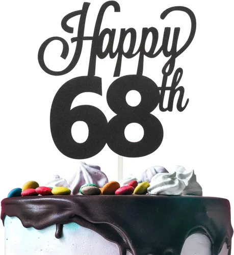 Miniatura 87 de LINGTEER - Decoración para pastel con texto "Happy Birthday 100", color negro