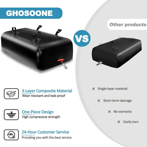 Miniatura 5 de GHOSOONE Tanque de vejiga de agua de 113 L/30 galones, contenedor de almacenamiento de agua portátil plegable, bolsa de agua de emergencia para RV