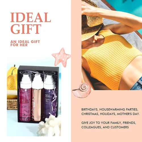 Miniatura 5 de AQUA BLANCE Spray corporal para mujer, Set de regalo de fragancia en aerosol, Spray corporal para mujer, Paquete de 3, Cada 3.4 fl oz, Total 10.2 fl