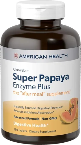American, Suplemento Multi-Enzyme-Plus, Super Papaya, 360 unidades, 043653, 1, 1
