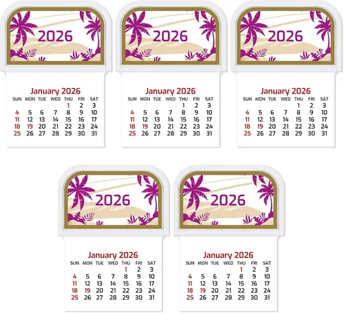Resurhang 5 unidades de calendario 2026 mini adhesivo en el calendario de despegar y pegar, calendarios de pared pequeños, calendarios adhesivos de