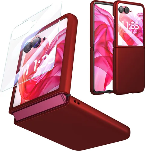 Miniatura 12 de Foluu Funda delgada para Motorola Razr 2024/2025 [No compatible con Razr Plus 2024], con protector de pantalla frontal integrado, policarbonato mate
