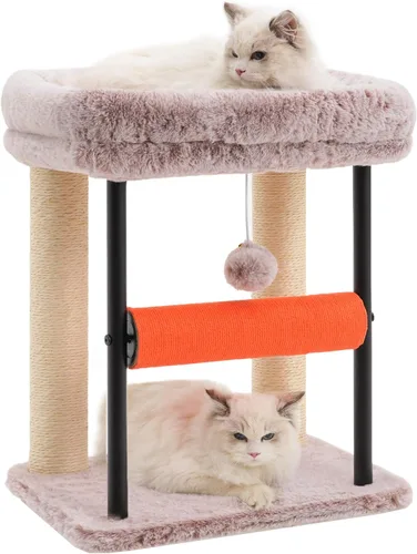 Miniatura 16 de Hey-brother Árbol para gatos, postes rascadores para gatos con cama, torre resistente con columnas totalmente envueltas en sisal y bola de juguete
