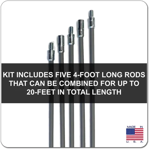 Miniatura 5 de Midwest Hearth Kit de cepillo redondo de chimenea para estufa de pellets de 3 pulgadas y varilla de chimenea de 20 pies