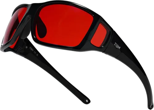 TIJN Sonia - Lentes de dormir para bloqueo de luz azul y verde, lente roja con doble revestimiento AR, marco envolvente para pantalla de juegos