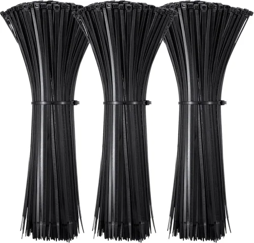 500 bridas grandes de nailon de 16 pulgadas con resistencia a la tracción de 60 libras, autobloqueante para uso en granjas en interiores y Negro