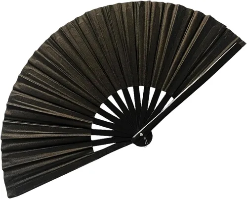 Miniatura 9 de Ventilador de mano plegable grande para hombres y mujeres, ventilador holográfico para mujeres, fiesta de baile, festivales, Halloween, EDM