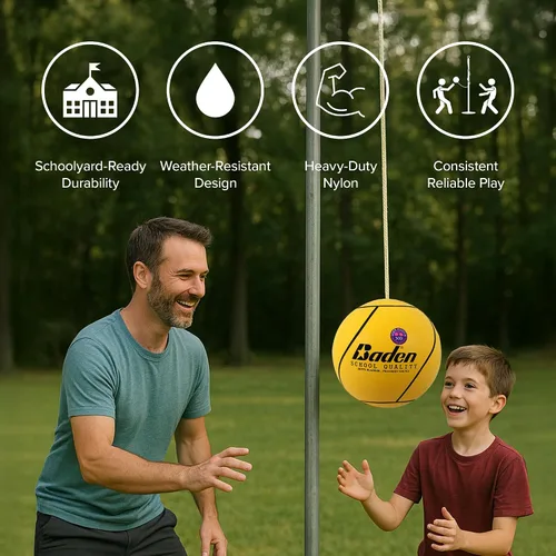 Miniatura 4 de Juego de Tetherball de Calidad Escolar Baden - Pelota de Tetherball de Toque Suave y Cuerda