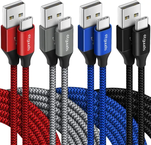 Miniatura 9 de etguuds Paquete de 4 cables USB C de carga rápida [1/3/6/10 pies], cable de carga USB A a C trenzado de nailon compatible con Samsung Galaxy S20 S10