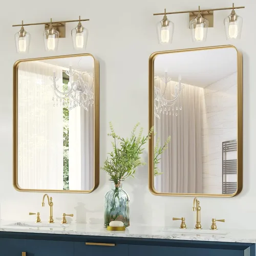Miniatura 3 de NicBex Espejo de tocador de baño de 32 x 22 pulgadas, espejo de pared con marco de aleación para tocador de baño, dormitorio, pasillo y decoración