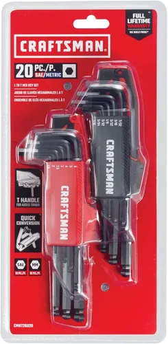 Miniatura 8 de CRAFTSMAN Juego de llaves hexagonales Allen con extremo de bola, SAE/MM, 20 piezas (CMHT26020)