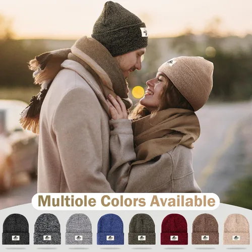 Miniatura 5 de 3 Packs Winter Beanie Hats for Men Women, Unisex Soft Warm Thick Beanies, Cuffed Knit Skull Cap