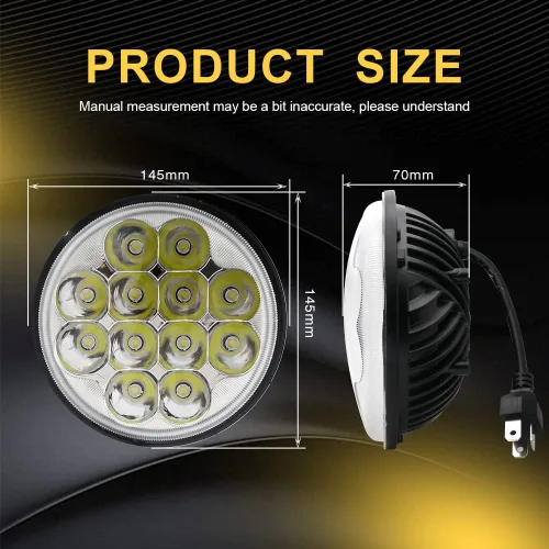 Miniatura 8 de BeaveWAY - 4 faros delanteros LED redondos de cristal de 5.75 pulgadas 36 W, haz sellado IP68, impermeable, repuesto 4000 4040 5506 H5006 H651 / H466