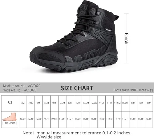 Miniatura 7 de FREE SOLDIER Mens Waterproof Hiking Boots Lightweight Work Boots Military Tactical Boots Durable Combat Boots