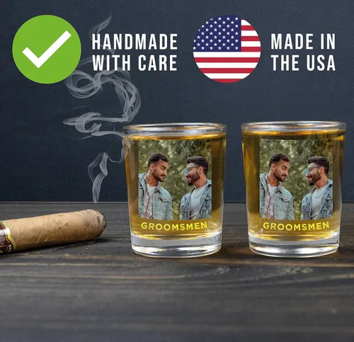 Miniatura 4 de Paquete de 2 vasos de chupito de 2.5 onzas, regalos para papás y madres, imágenes o imágenes personalizadas: aniversarios, regalos de fiesta