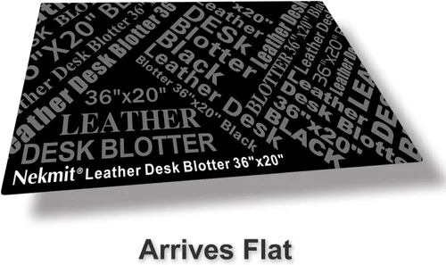 Miniatura 8 de Nekmit Almohadilla de cuero para escritorio, 36 x 20 pulgadas, plana, antideslizante, impermeable, color negro