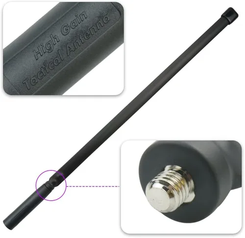 Miniatura 4 de Antena táctica de radio CB de 27 MHz, 18.4 in/18,38 pulgadas, conector macho BNC, antena de radio para QYT CB-27 CB-58 Radio marina de mano