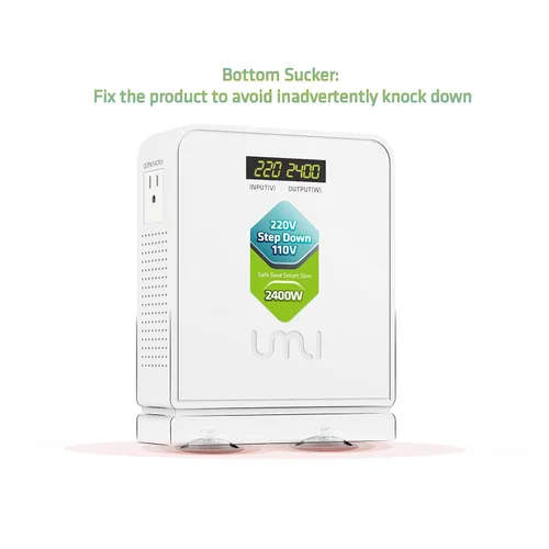 Miniatura 6 de UMI 2400W Convertidor de voltaje de 220 V a 110 V, convertidor de potencia de 220 V a 110 V de servicio pesado con modo automático, convertidor