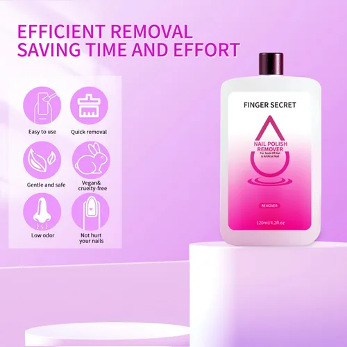 Miniatura 4 de Finger Secret - Removedor de esmalte de uñas de gel, 4.1 fl oz, líquido mágico para quitar el esmalte de uñas de gel, removedor de gel fácilmente