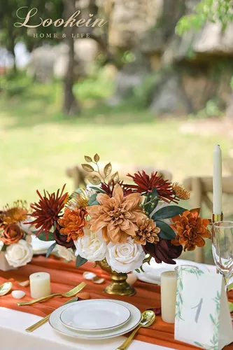 Miniatura 4 de Lookein Flores Artificiales para Decoración de Boda DIY, Ramo de Novia, Centros de Mesa, Guirnalda de Flores, Decoración de Arco de Flores