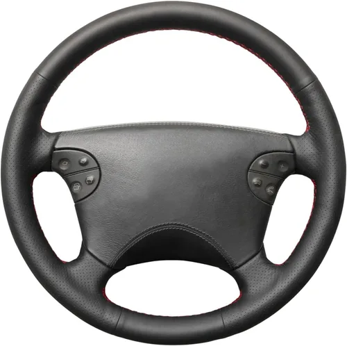MEWANT Cubierta de volante de piel auténtica negra cosida a mano para Mercedes-Benz ClK-Class W208 C208/Clase E W210/Clase G W463