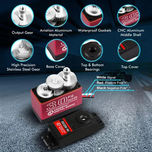 Miniatura 3 de Servo motor de 66.1 lbs Servo digital de alto par RC piezas para automóviles RC a escala 1/10 y Crawlers Slash 4x4 4x4 VXL TRX-4 SCX10 III