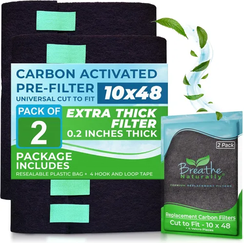 Miniatura 24 de Breathe Naturally Corte Universal para Adaptar Filtro de Aire de Carbón Activado – Filtros de Carbón de Repuesto – Lámina de Carbón de Prefiltro
