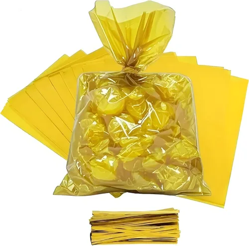 Miniatura 6 de brzikwt 100 bolsas de regalo verdes, bolsas de celofán, bolsas de golosinas, bolsas de golosinas, bolsas de dulces, son adecuadas para San Valentín
