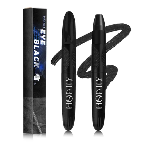 HOSAILY Palo negro para ojos, pintura facial deportiva para sóftbol, béisbol, fútbol, lacrosse, pintura corporal crema de larga duración para