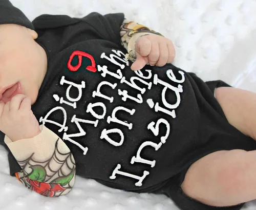 Miniatura 2 de Ropa de bebé niño, estampado de letras de manga larga mameluco ropa de bebé para niño