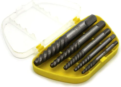 Miniatura 2 de TEMO Kit de extractor de tornillos de alta resistencia de 5 piezas Juego de herramientas de extracción de pernos rotos