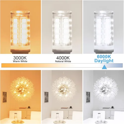 Miniatura 4 de Winshine - Bombilla LED G9 doble clavija, bombillas T4 G9 de luz diurna de 6000 K para candelabros, 4 W (equivalente halógeno de 40 W), ángulo