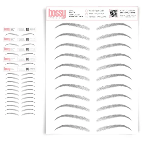 Miniatura 21 de 5 paquetes de tatuajes temporales para cejas, adhesivos impermeables para cejas, tatuajes falsos para el cabello tipo pelar de transferencia