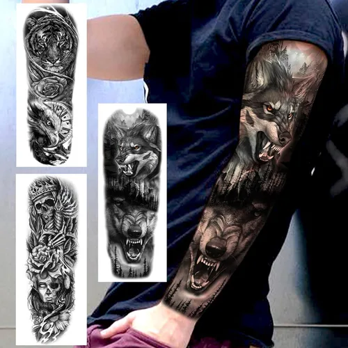Miniatura 4 de EGMBGM 52 hojas de tatuajes temporales pequeños para niños, niños y niñas, tatuajes tribales de animales, mariposas, anclas, brújulas, pegatinas