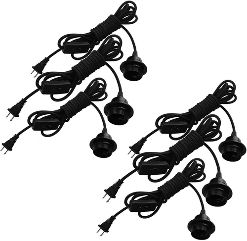Miniatura 9 de FadimiKoo Kit de luz colgante, kit de lámpara E26/E27, kit de cable de luz colgante Edison vintage con interruptor de encendido/apagado