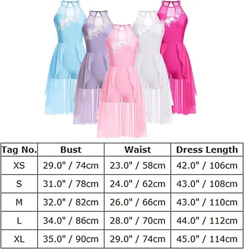Miniatura 4 de Vestido de baile lírico para mujer, diseño de flor halter, disfraz de baile contemporáneo, vestido de ballet para adultos