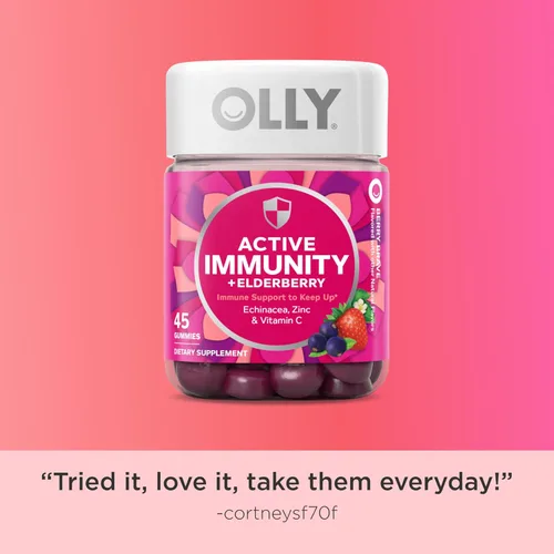 Miniatura 11 de Olly Gummy Active Immunity+Elderberry, 45 gomitas (1 paquete), sabor a bayas