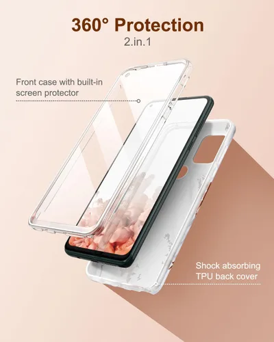 Miniatura 3 de SURITCH Funda para Moto G Stylus 5G (mármol), protector de pantalla integrado, a prueba de golpes, con purpurina
